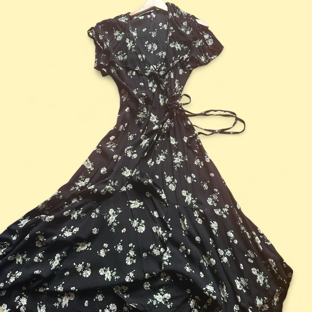& Other Stories Black and White Floral Maxi Dress